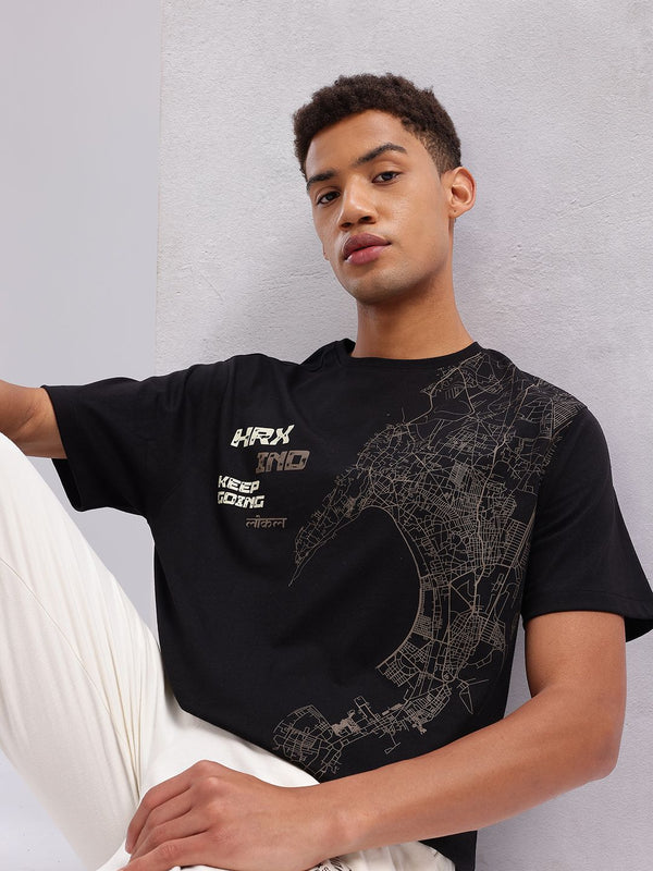 HRX by Hrithik Roshan Geometric Printed Casual T-shirt