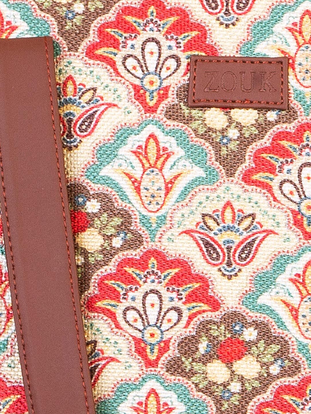 ZOUK Multicoloured Printed Shopper Tote Bag