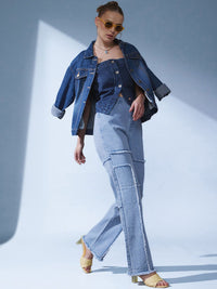 STREET 9 Women Smart Straight Fit High-Rise Slash Knee Jeans
