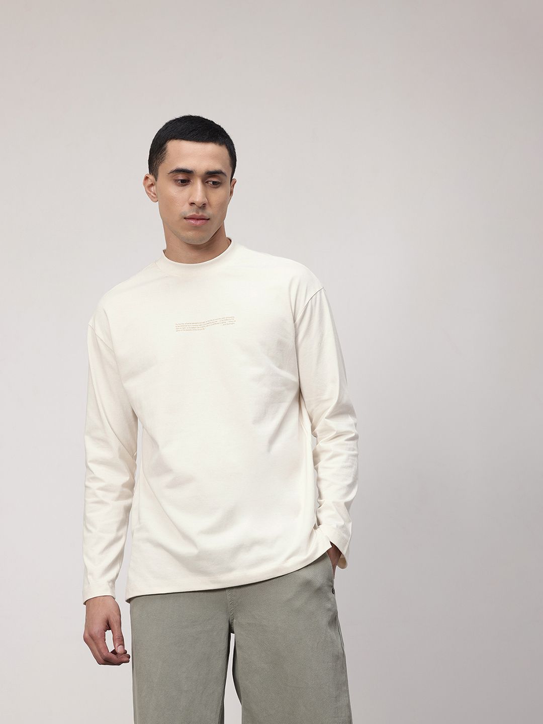 ether Kora Cotton Printed Drop-Shoulder Sleeves Relaxed Fit T-shirt