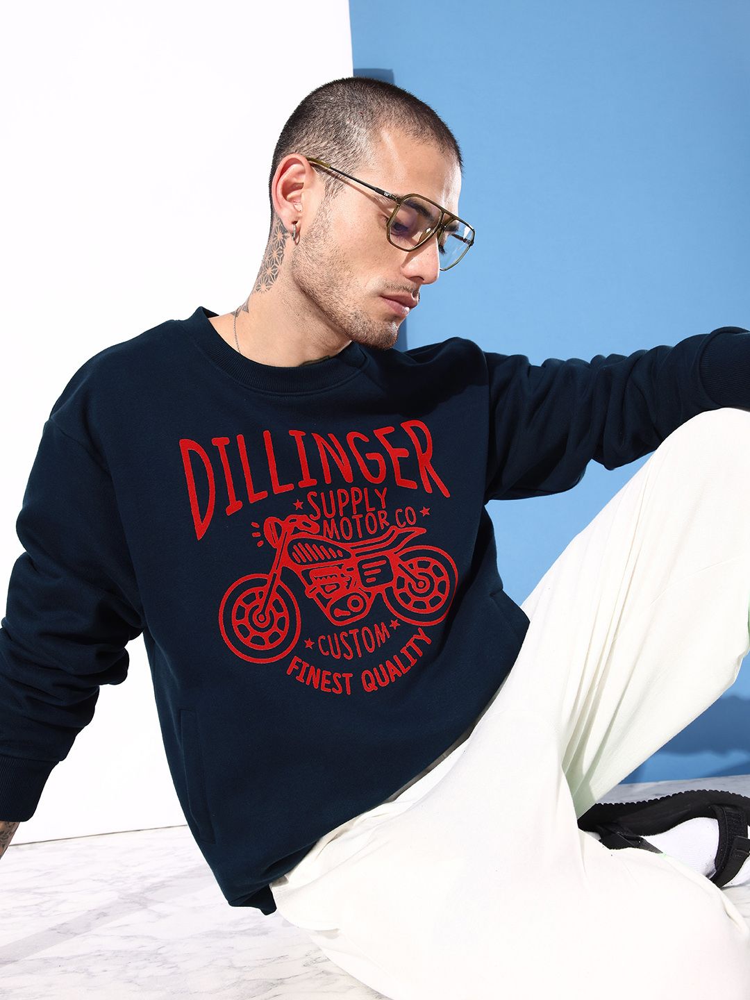 DILLINGER Men Graphic Printed Oversized Sweatshirt