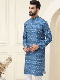 SOJANYA Ethnic Motifs Printed Mandarin Collar Pure Cotton Regular Kurta