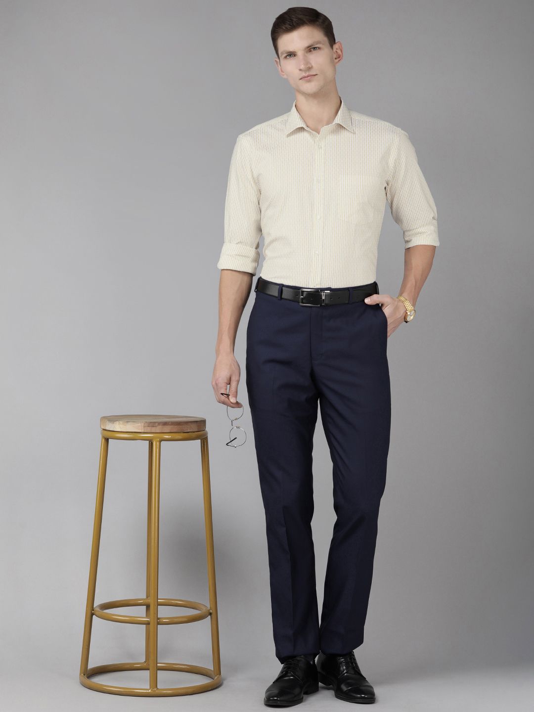 Park Avenue Men Pure Cotton Slim Fit Striped Formal Shirt