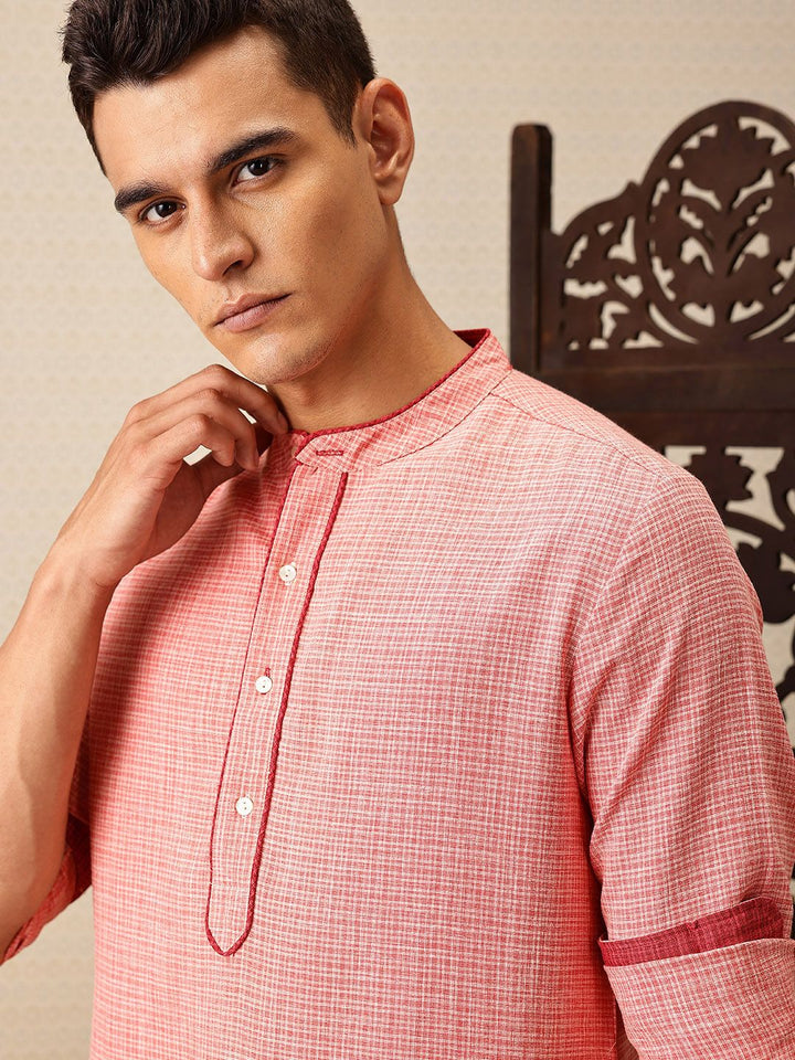 House of Pataudi Checked Jashn Kurta
