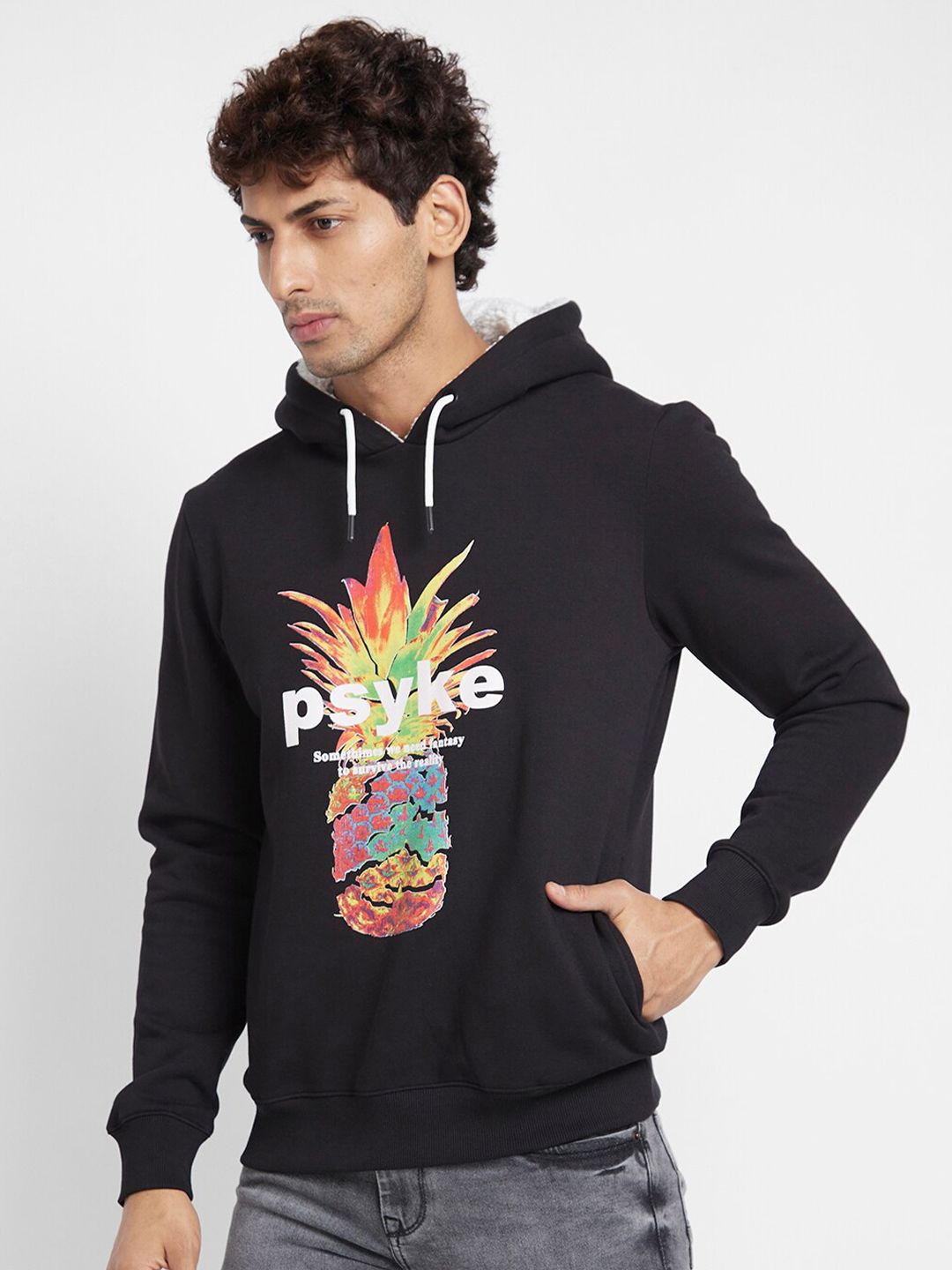 Being Human Graphic Printed Hooded Cotton Pullover