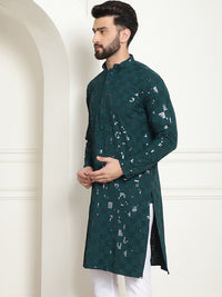 SOJANYA Kurta Kapas Tulen Sulam Geometrik Labuci