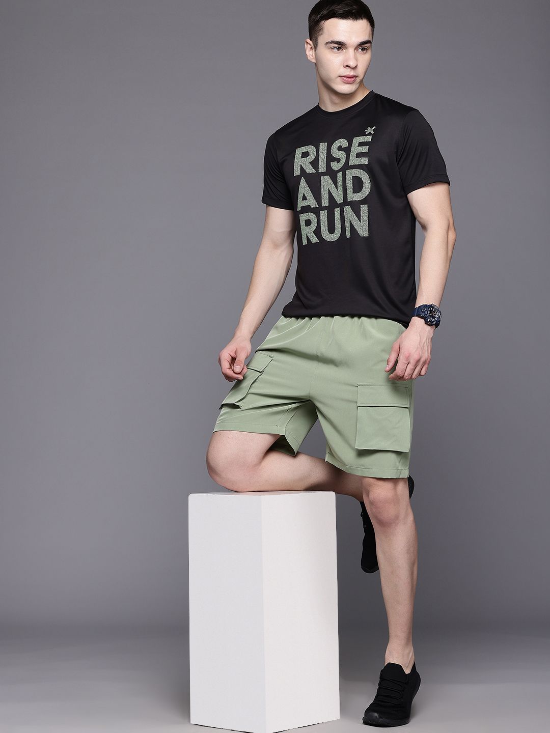 HRX by Hrithik Roshan Men Cargo-Style Rapid Dry Shorts