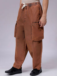 The Indian Garage Co Men Baggy Fit Mid-Rise Cargo Jeans