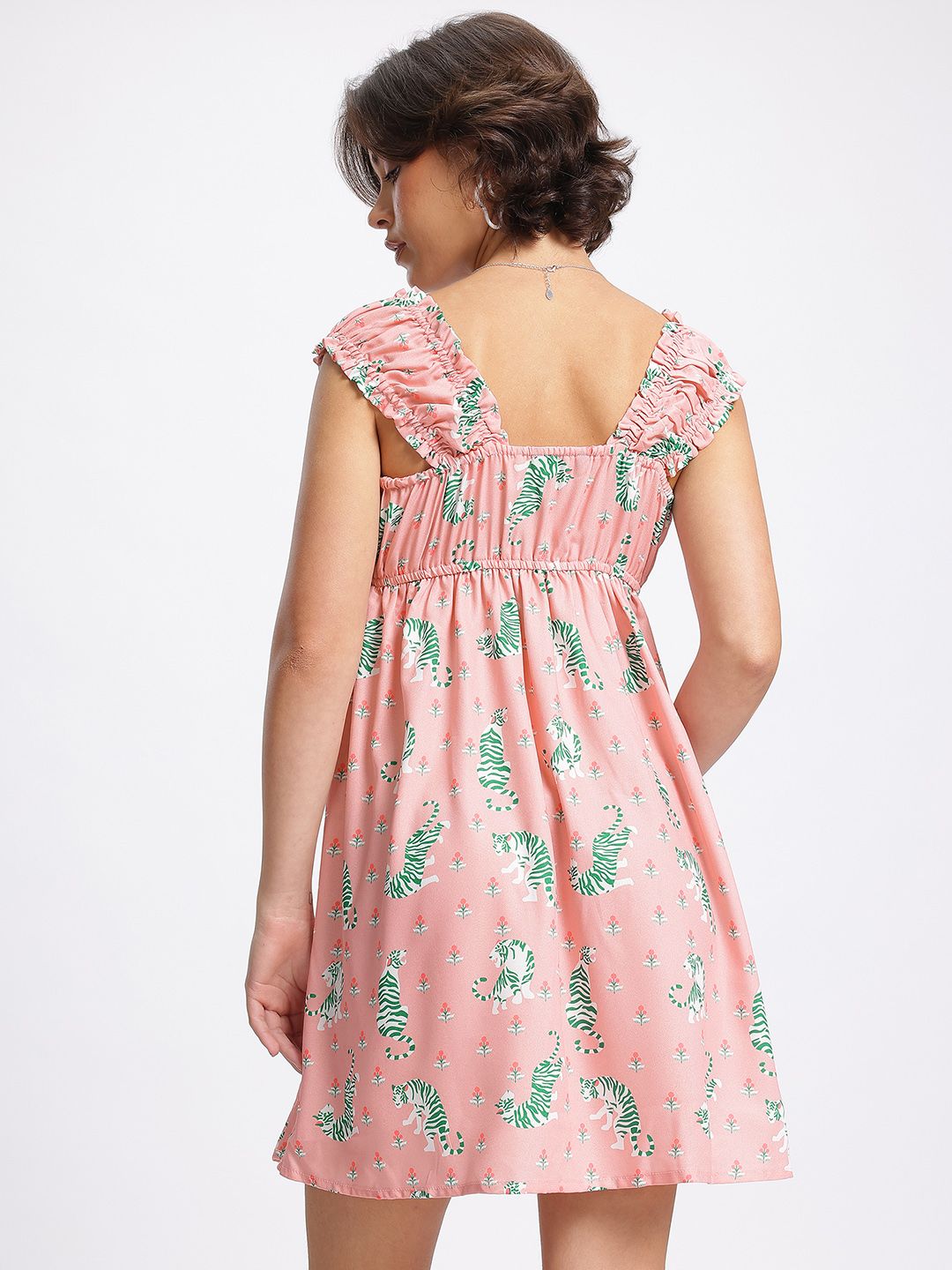 DressBerry Tiger Graphic Print Knee Length Dress