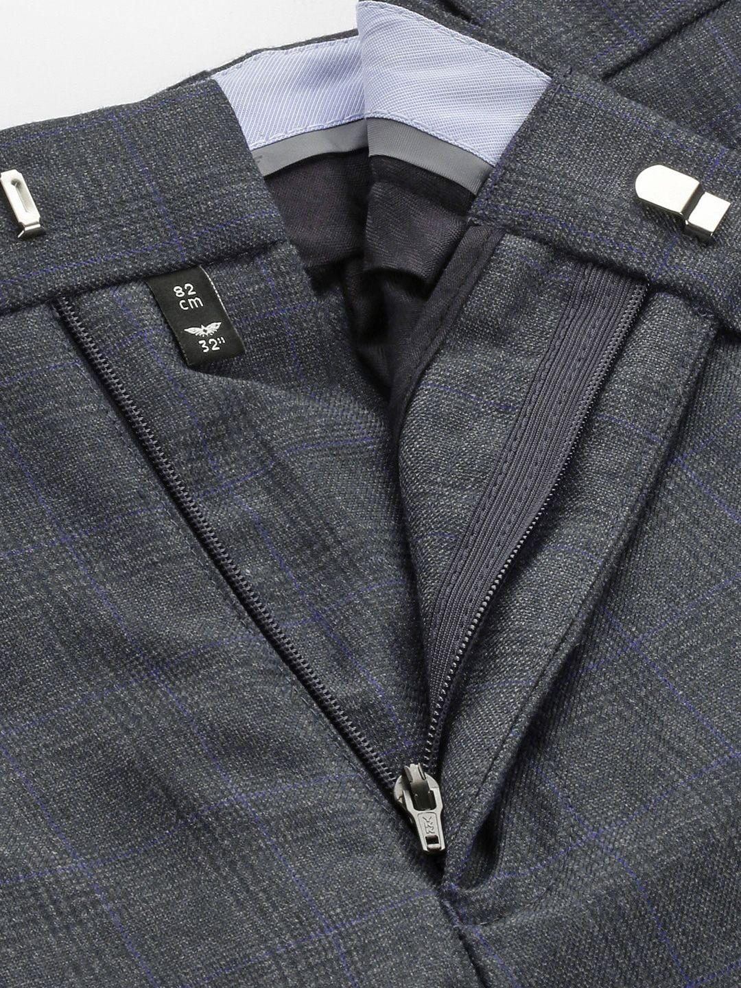 Park Avenue Men Mid-Rise Checked Smart Trousers