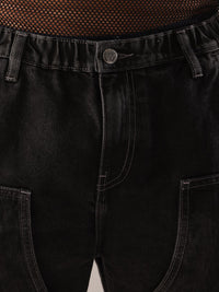 The Indian Garage Co Men Mid-Rise Loose Baggy Fit Elasticated Wasit Cargo Jeans