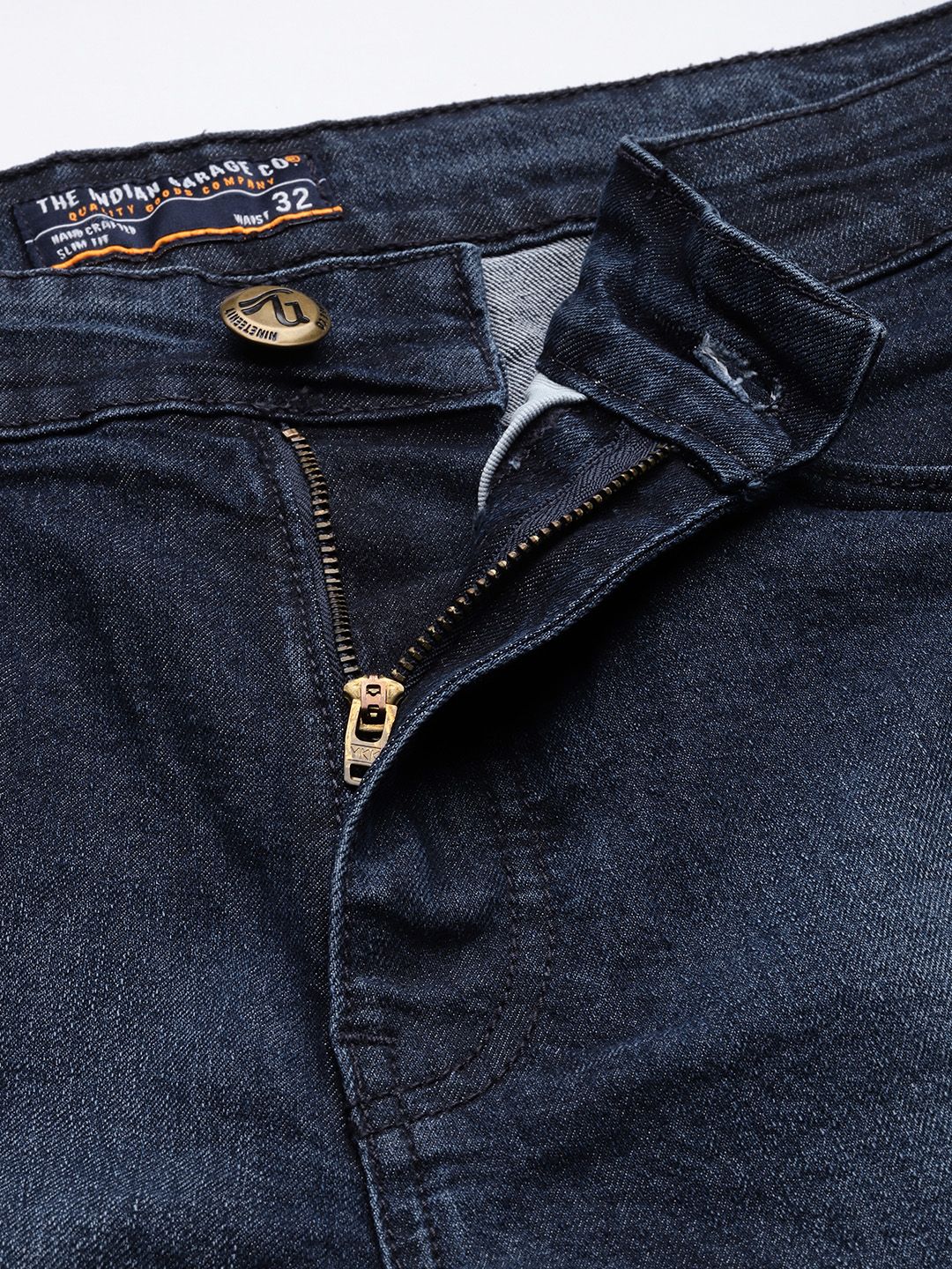 The Indian Garage Co Men Blue Slim Fit Denim Shorts
