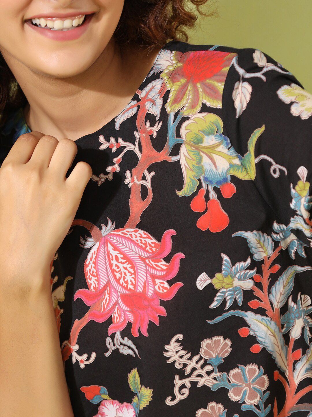 SANSKRUTIHOMES Floral Printed Pure Cotton Night suit