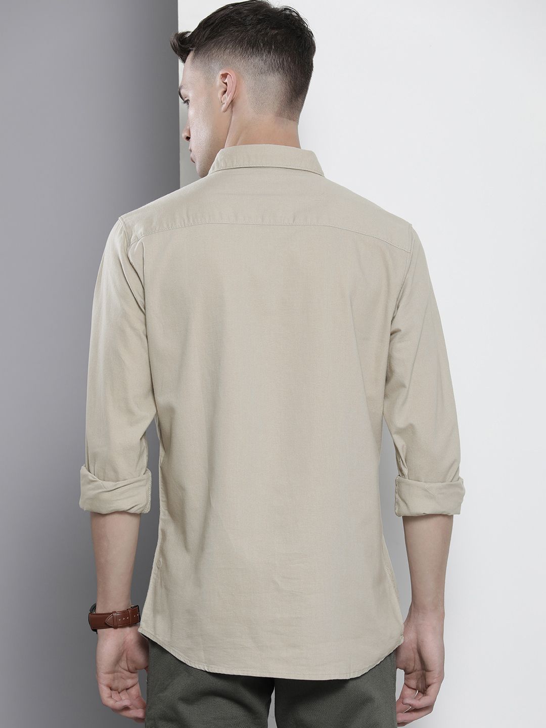 The Indian Garage Co Men Green Printed Cotton Casual Shirt