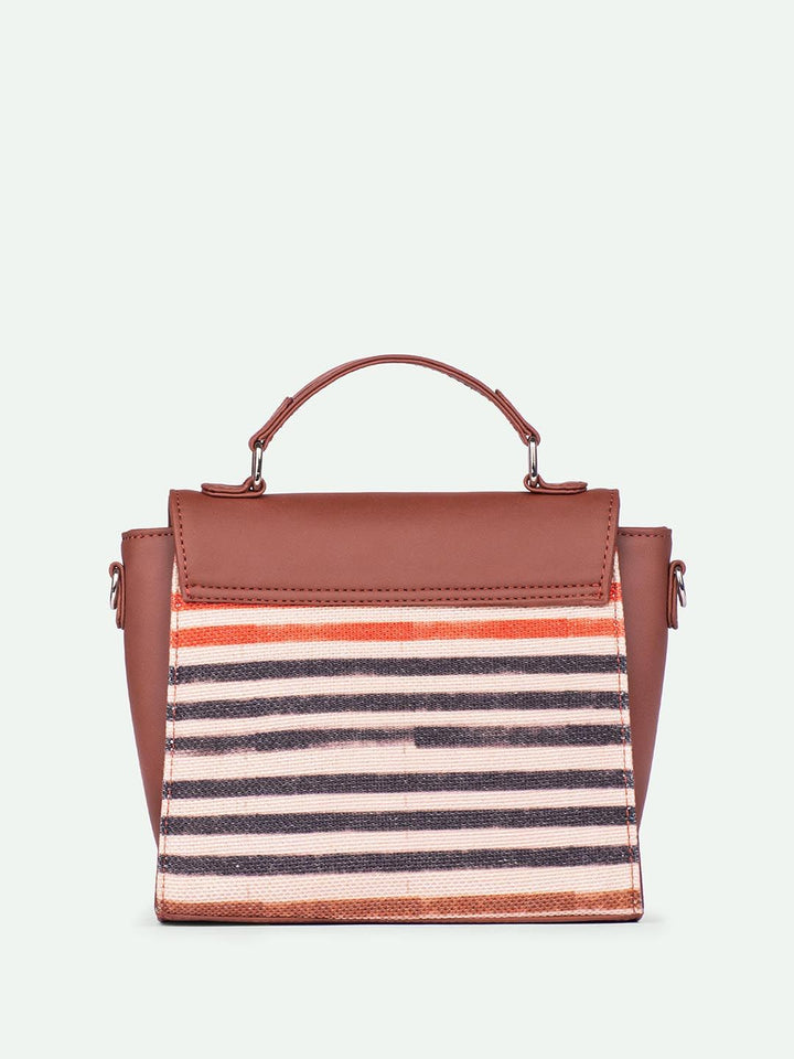 ZOUK Qutub Stripes Structured Handheld Bag