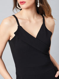 Athena Women Black Solid Basic Jumpsuit