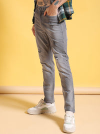 The Indian Garage Co Men Low Distress Ripped Slim Fit Stretchable Jeans