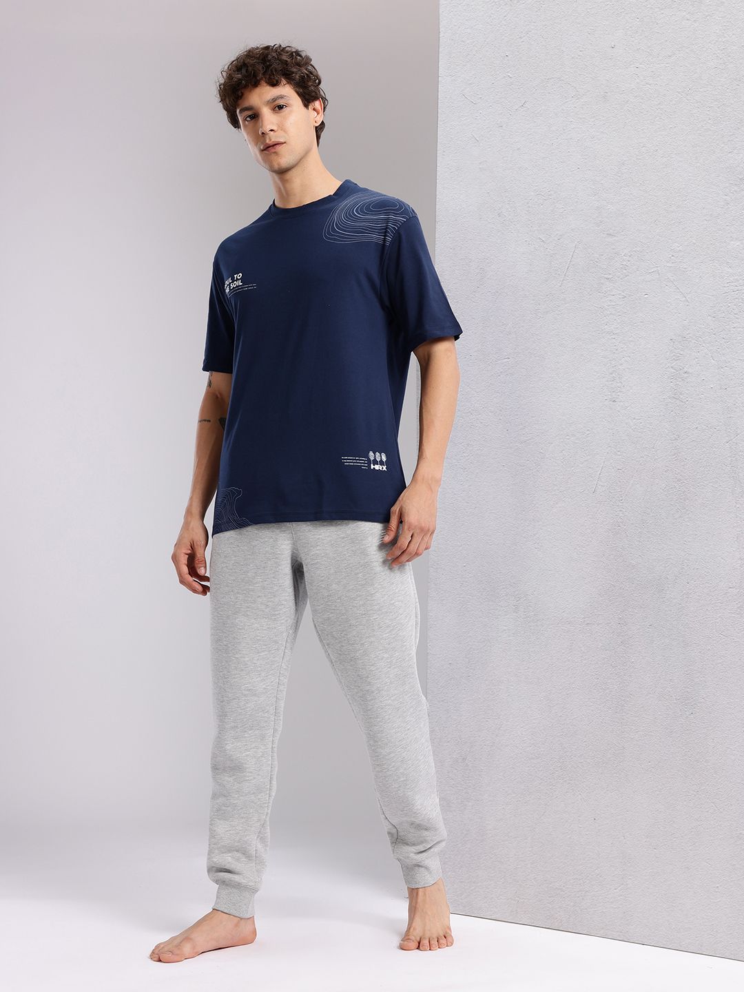 HRX by Hrithik Roshan Men Typography Printed Yoga T-shirt