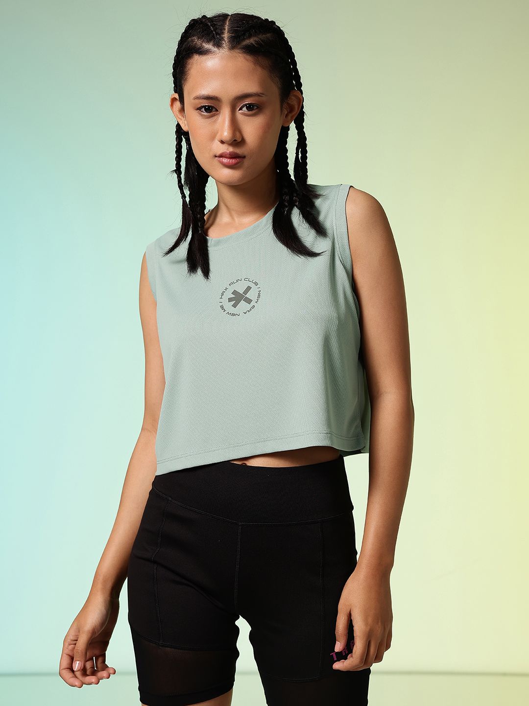 HRX by Hrithik Roshan Brand Logo Printed Cut-Out Back Rapid-Dry Running T-shirt