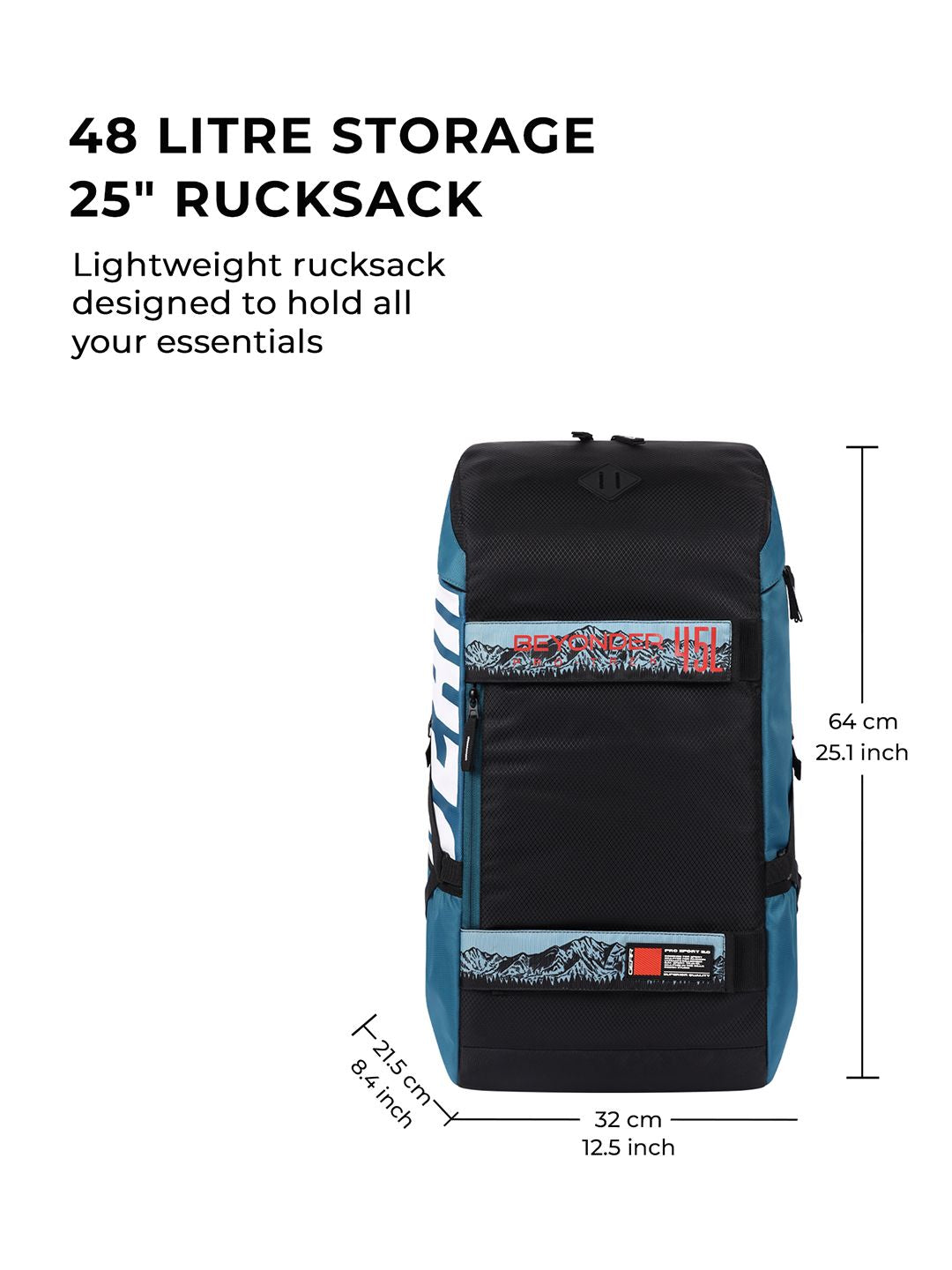 Gear Abstract Printed Black & Blue Rucksacks