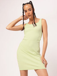 DressBerry Edgy Ribbed Low Back Bodycon Mini Dress