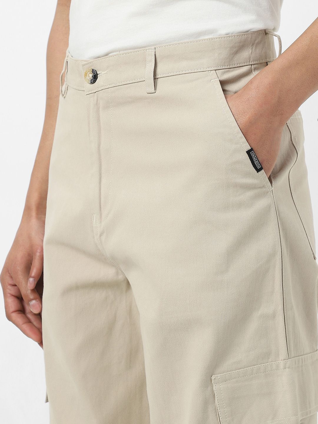 Urbano Fashion Men Loose Baggy Fit Solid Cargo Cotton Pant with 6 Pockets Non-Stretchable
