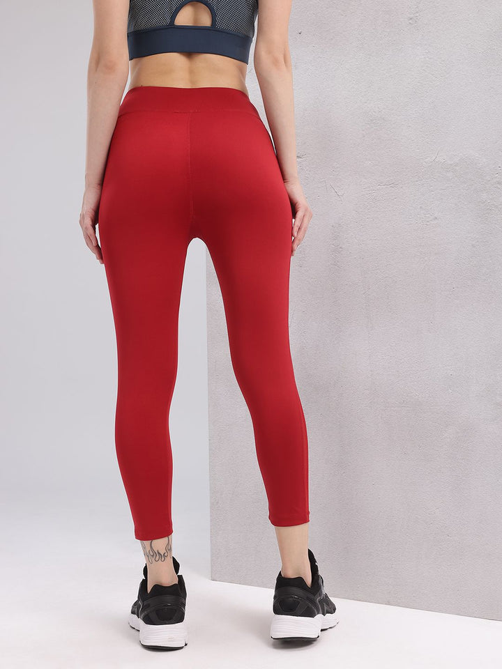 HRX by Hrithik Roshan Women Brand Logo Detail Mesh Rapid-Dry Cropped Training Tights