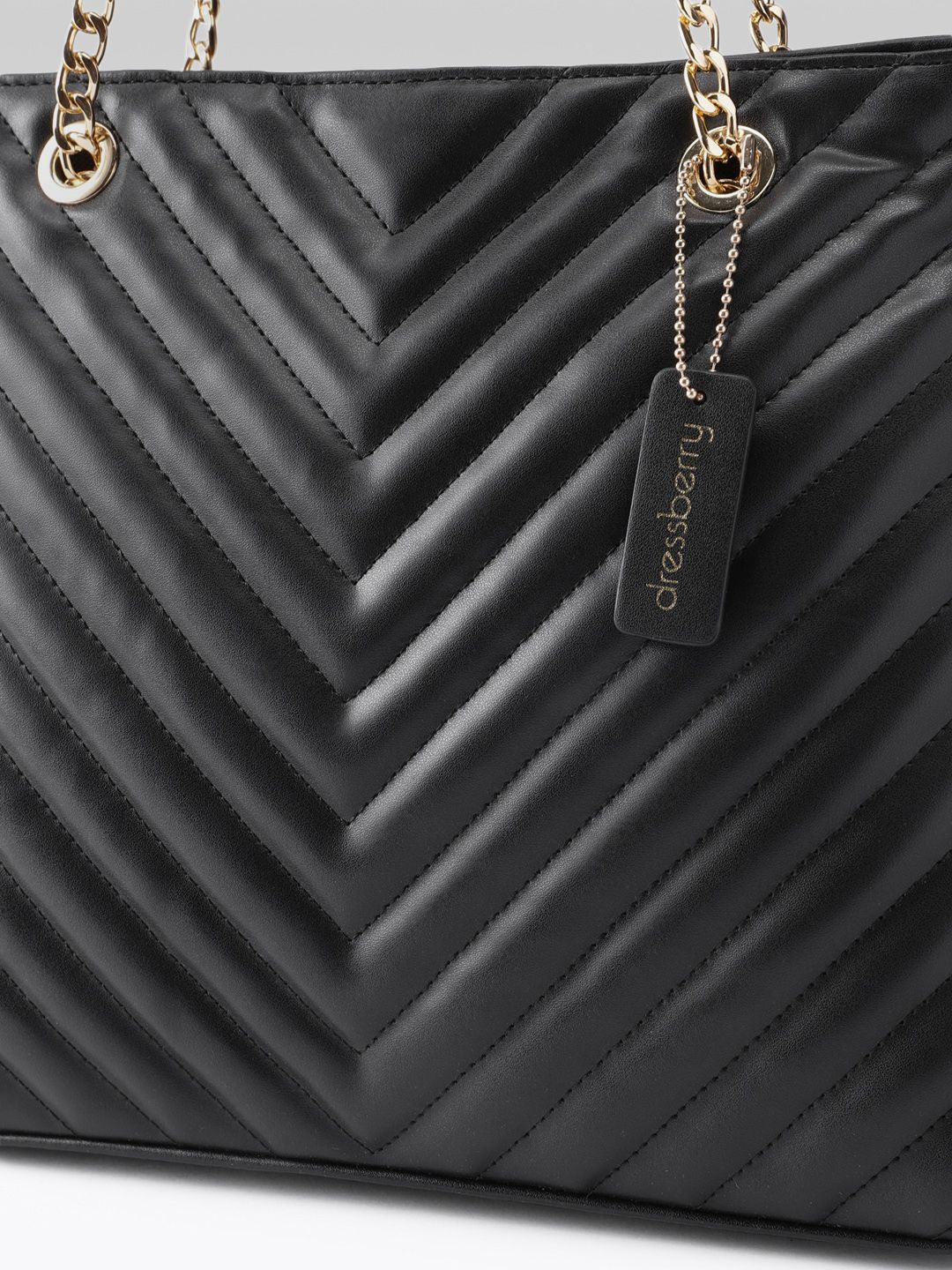 DressBerry Textured Structured Quilted Shoulder Bag