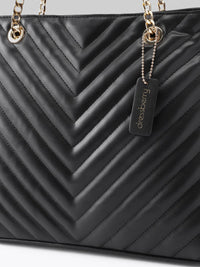 DressBerry Textured Structured Quilted Shoulder Bag