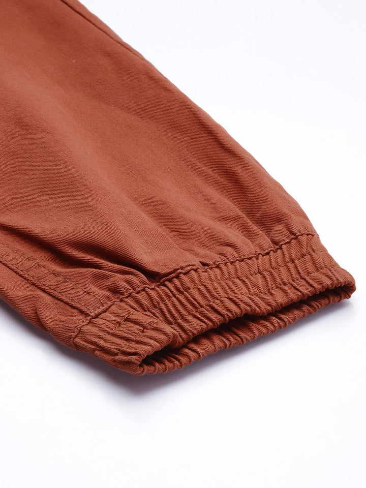 The Indian Garage Co Men Rust Joggers Trousers