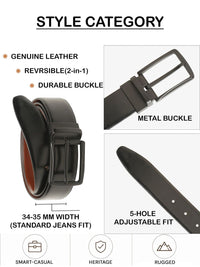 Teakwood Leathers Men Leather Reversible Formal Belt