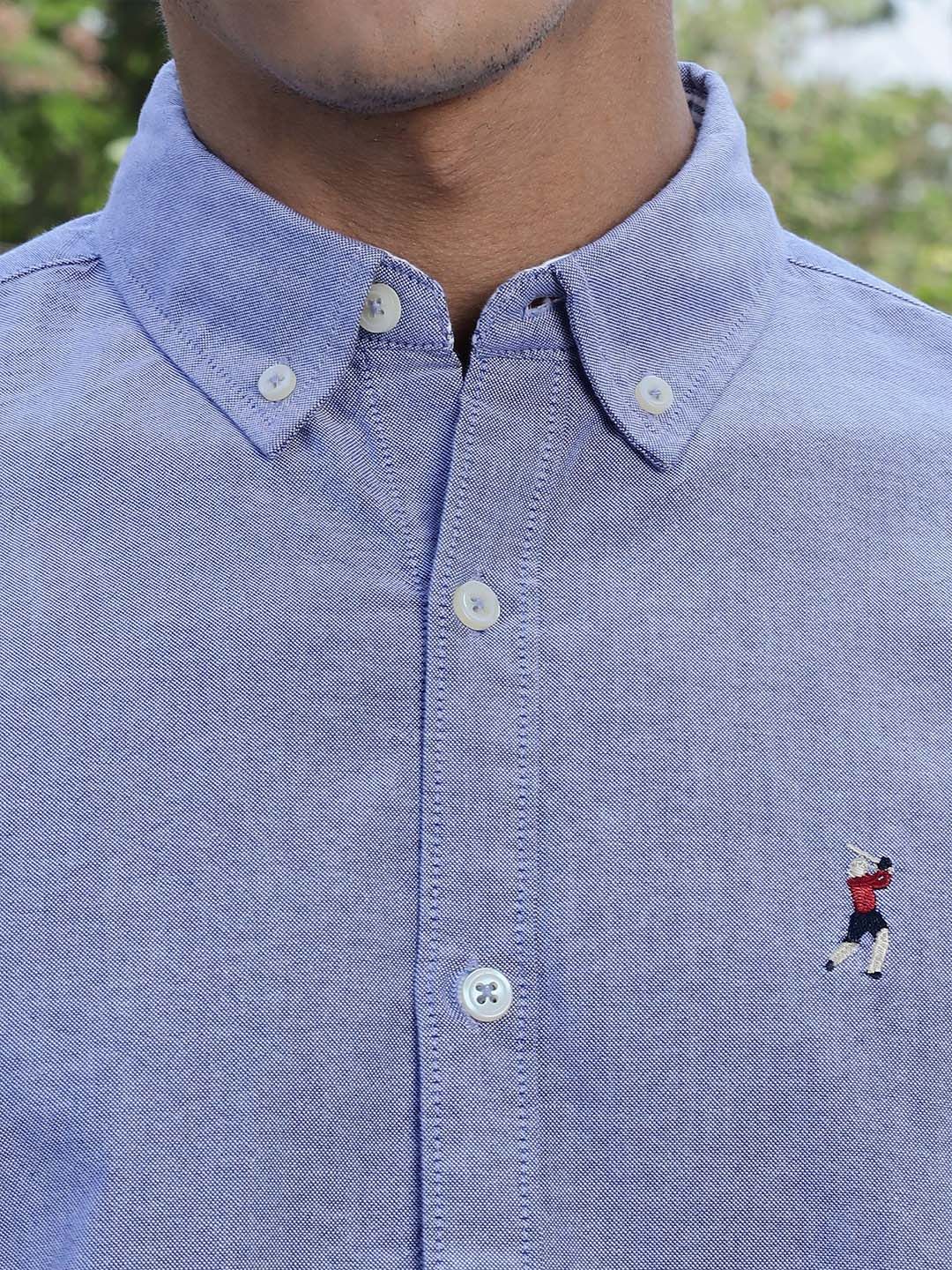 Thomas Scott Men Premium Fit Button-Down Collar Solid Cotton Casual Shirt