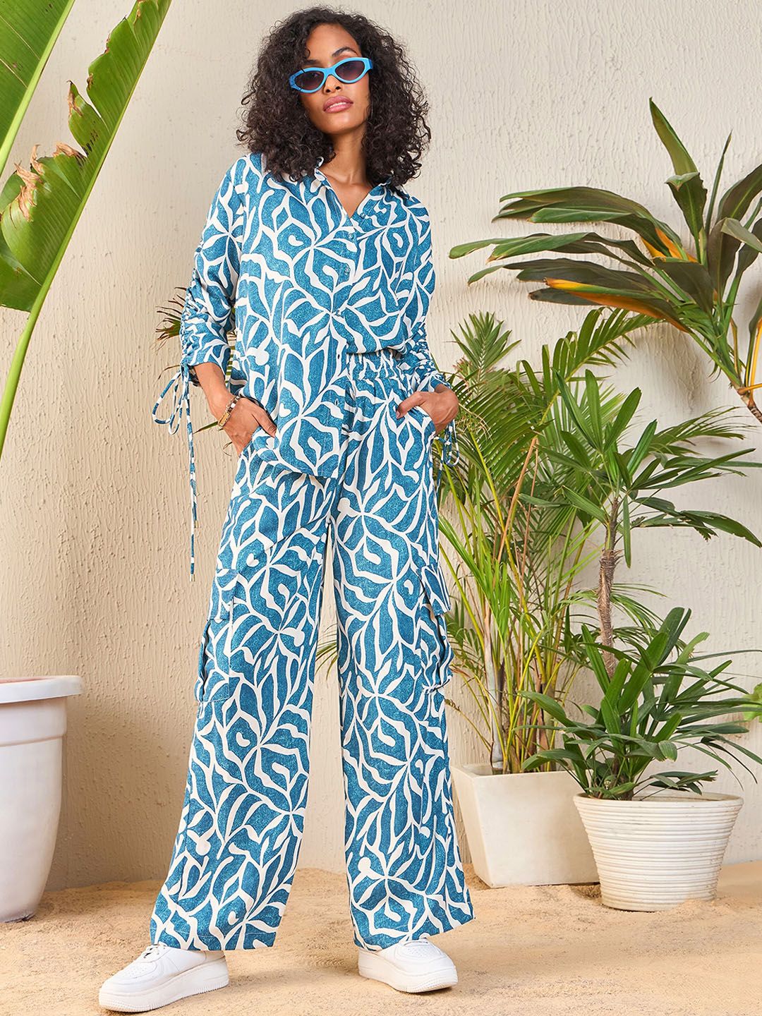 SASSAFRAS Printed Shirt With Trousers Co-Ords