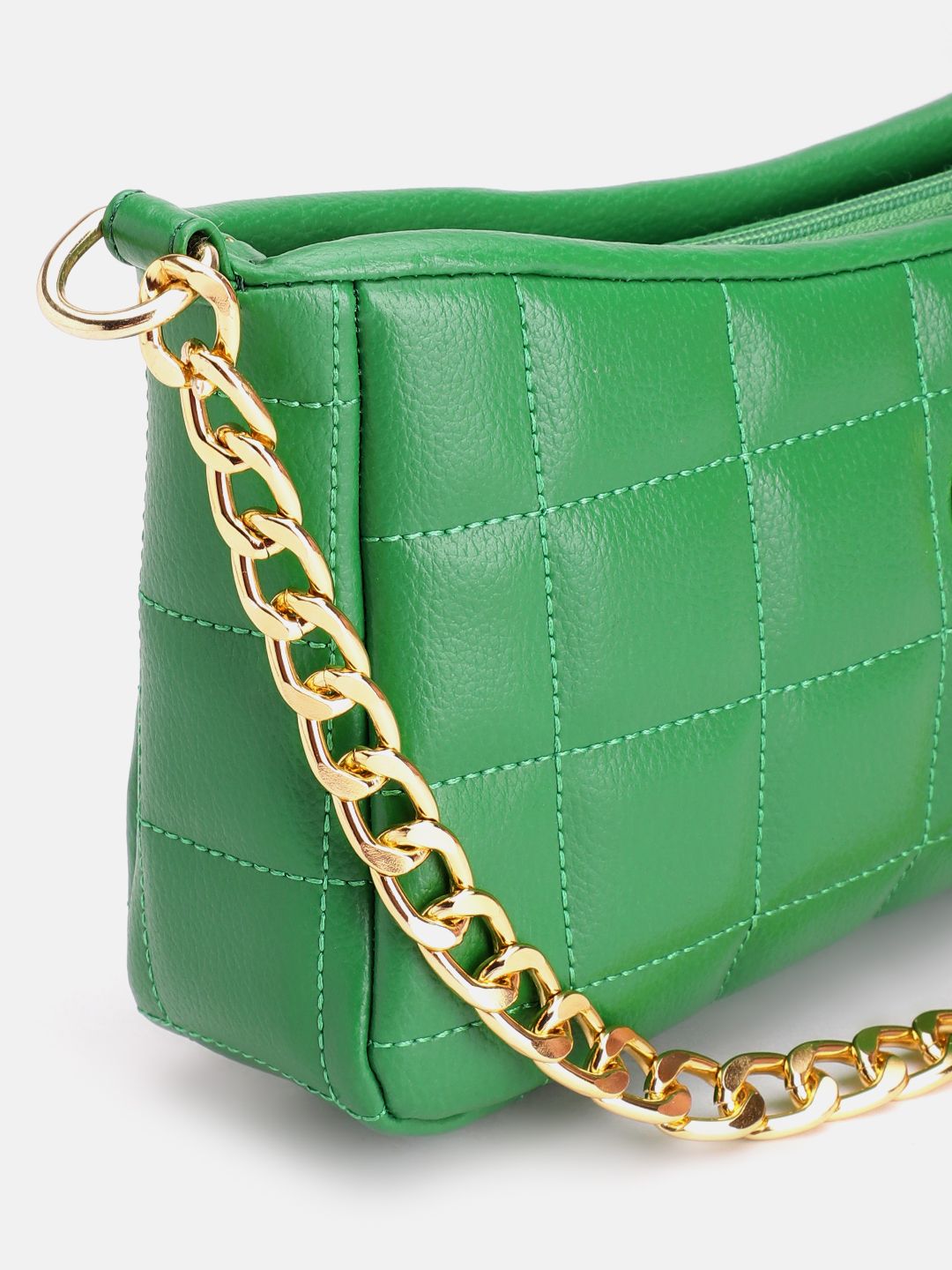 Lino Perros Structured Baguette Bag with Quilted Detail