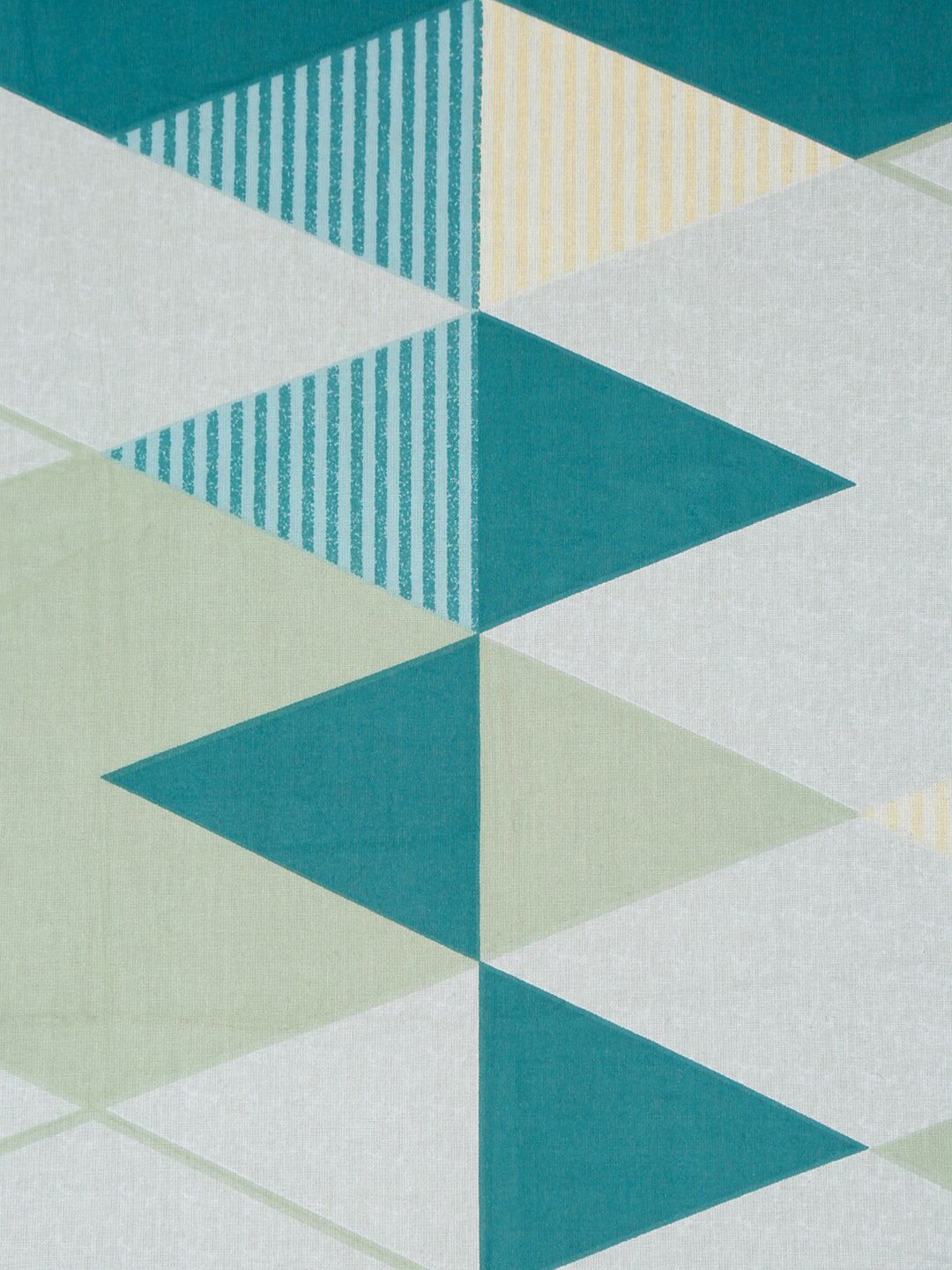 KLOTTHE Blue Geometric Pure Cotton 400 TC King Superfine Bedsheet dengan 2 Sarung Bantal-98 x 89 inci
