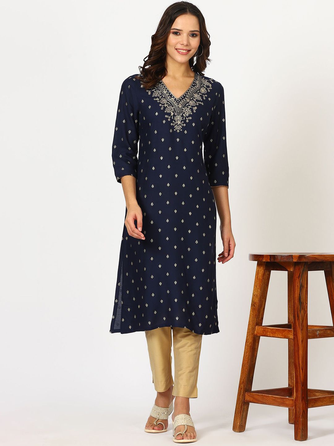 W Women Floral Kurta