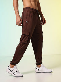 HRX by Hrithik Roshan Men Rapid-Dry Retro Brand Logo Printed Training Cargo Joggers