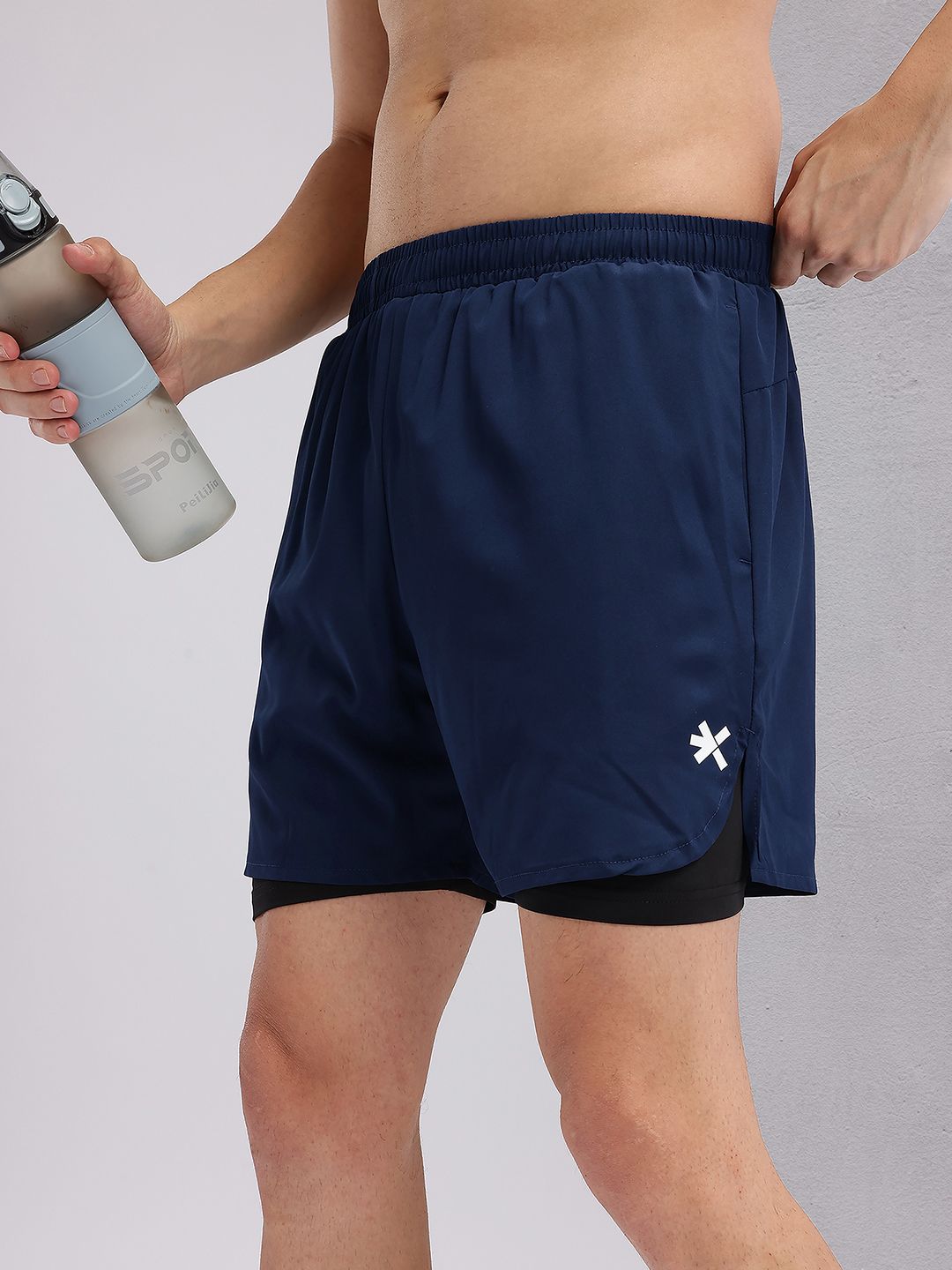 HRX by Hrithik Roshan Men Rapid-Dry Running Shorts with Inner Tights
