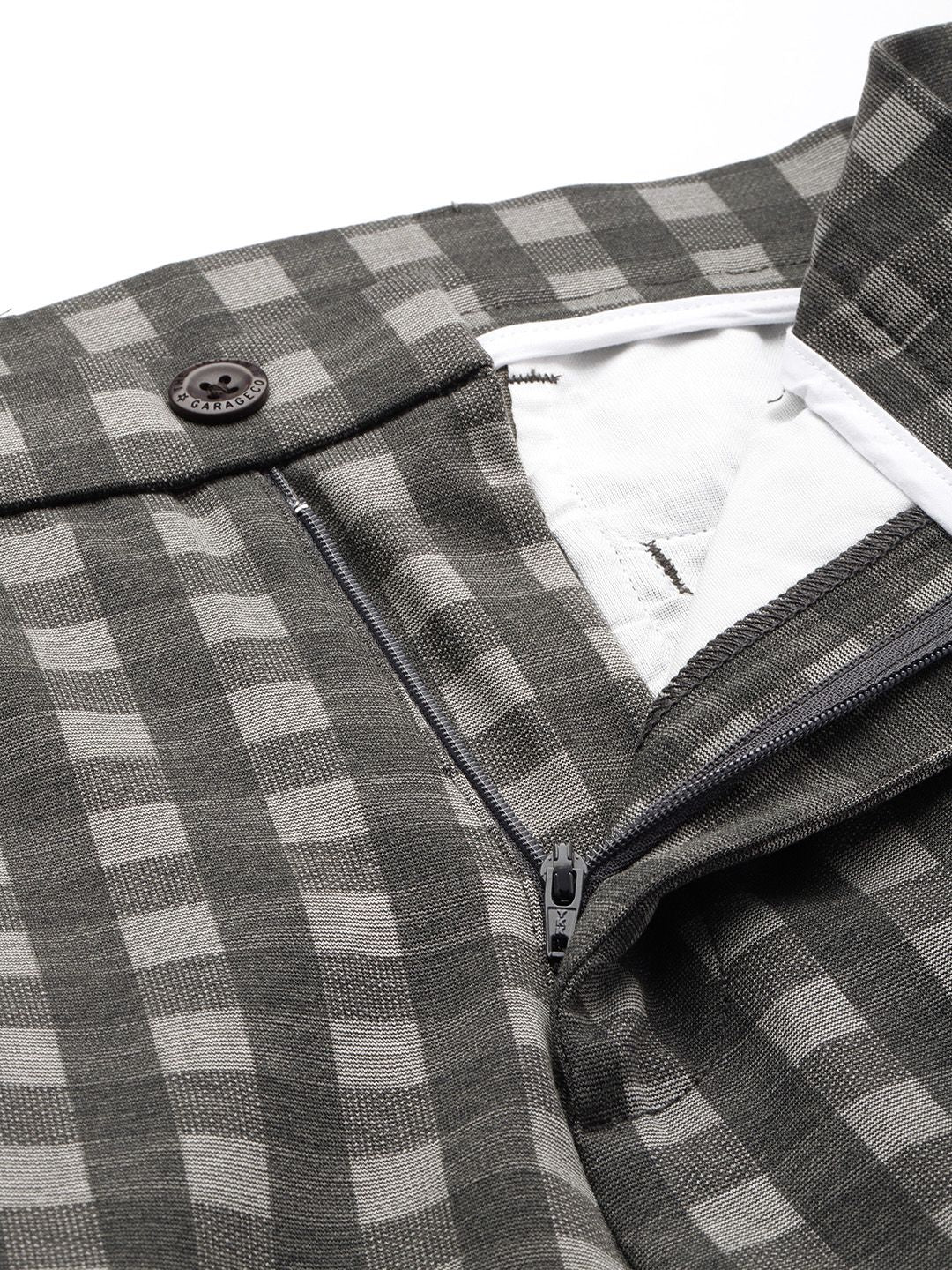 The Indian Garage Co. X Luxe Men Checked Slim Fit Trousers