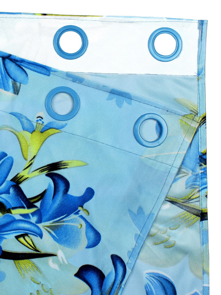 Story@home Blue & Green 2 Pieces Floral Door Curtain