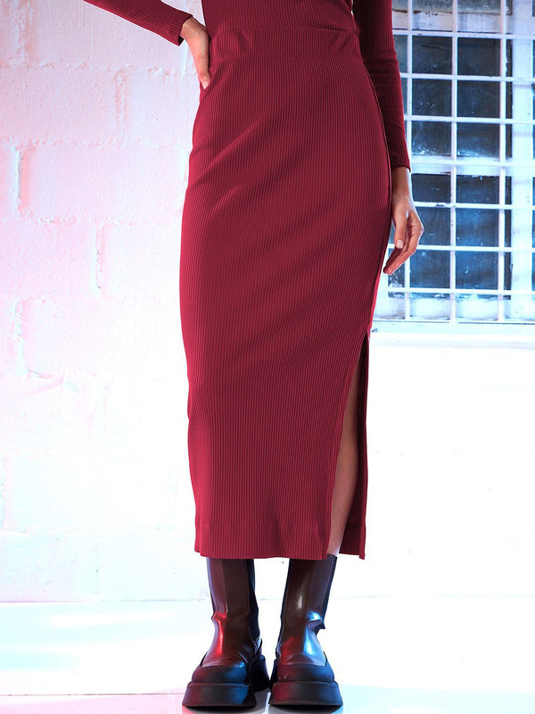 Sassafras Reka Bentuk Diri Pensil Midi Skirt