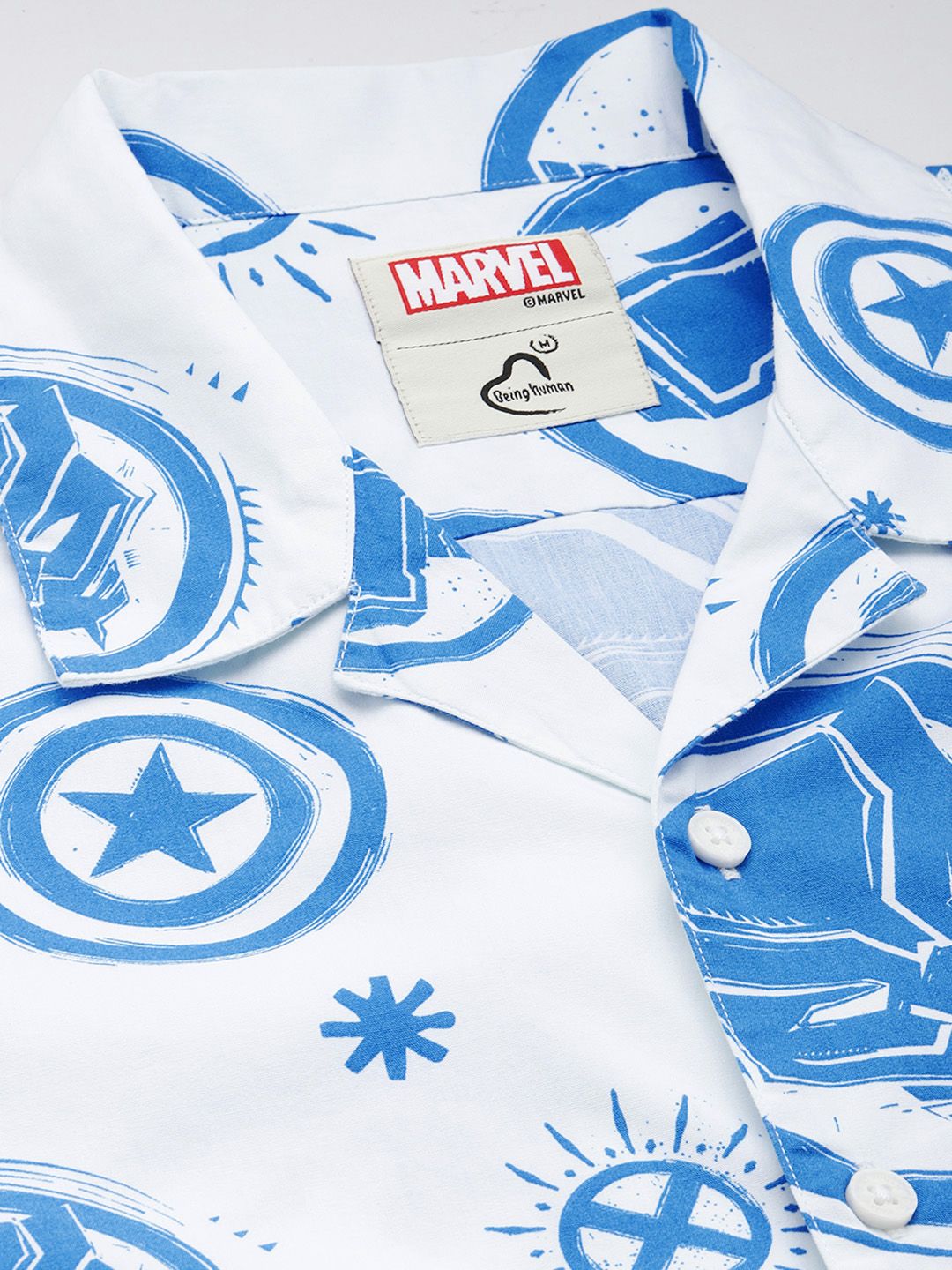 Being Human Marvel Printed Pure Cotton Casual Shirt