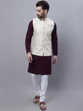SOJANYA Embroidered Pure Cotton Kurta with Pyjamas & Narhu Jacket