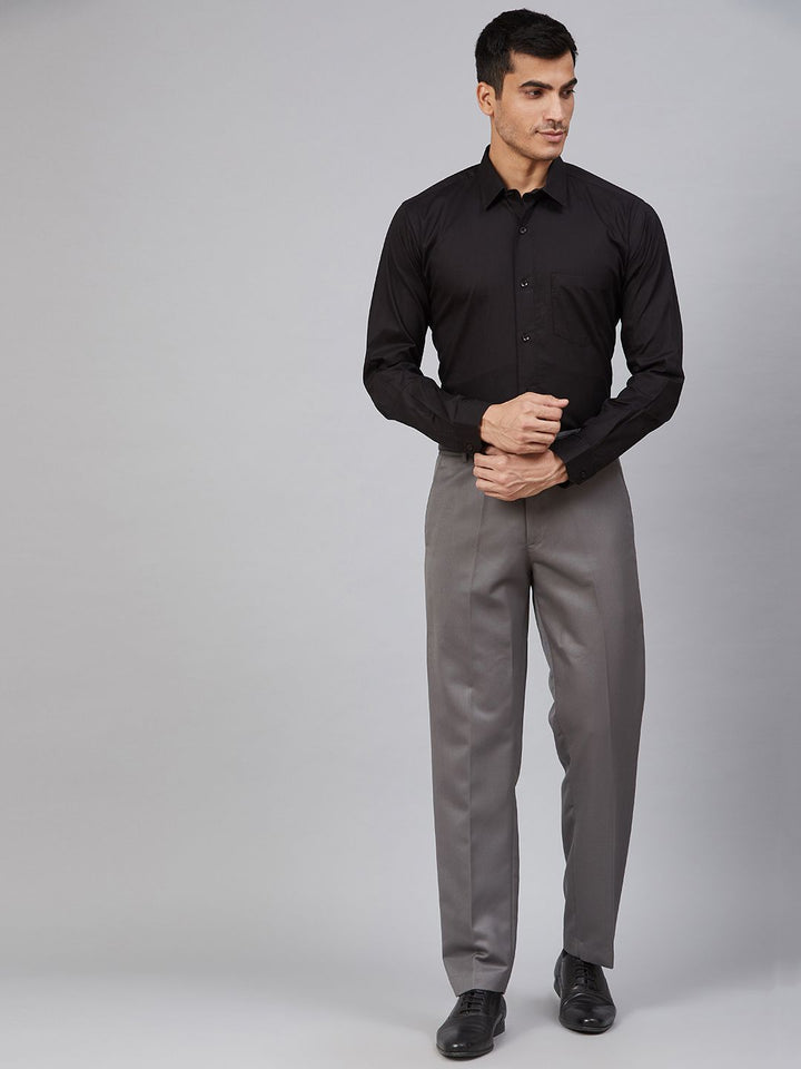 DENNISON Men Black Smart Slim Fit Water & Stain Repellent Solid Formal Shirt