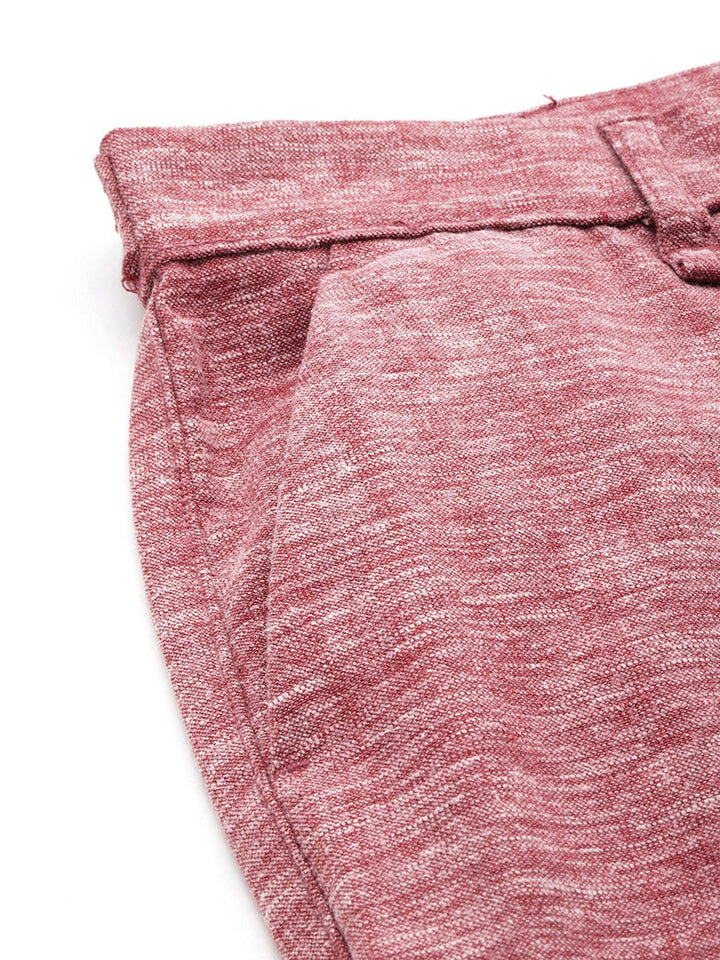 The Indian Garage Co Men Textured Slim Fit Chinos Trousers