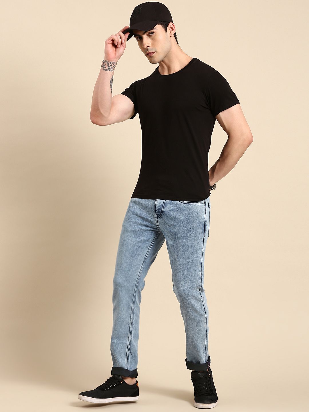 Being Human Men Slim Fit Heavy Fade Stretchable Jeans