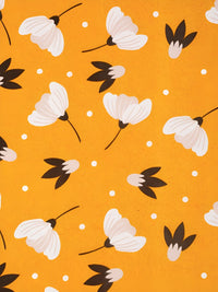 KLOTTHE Yellow & Black Floral Printed 300TC Single Cadar Dengan Sarung Bantal