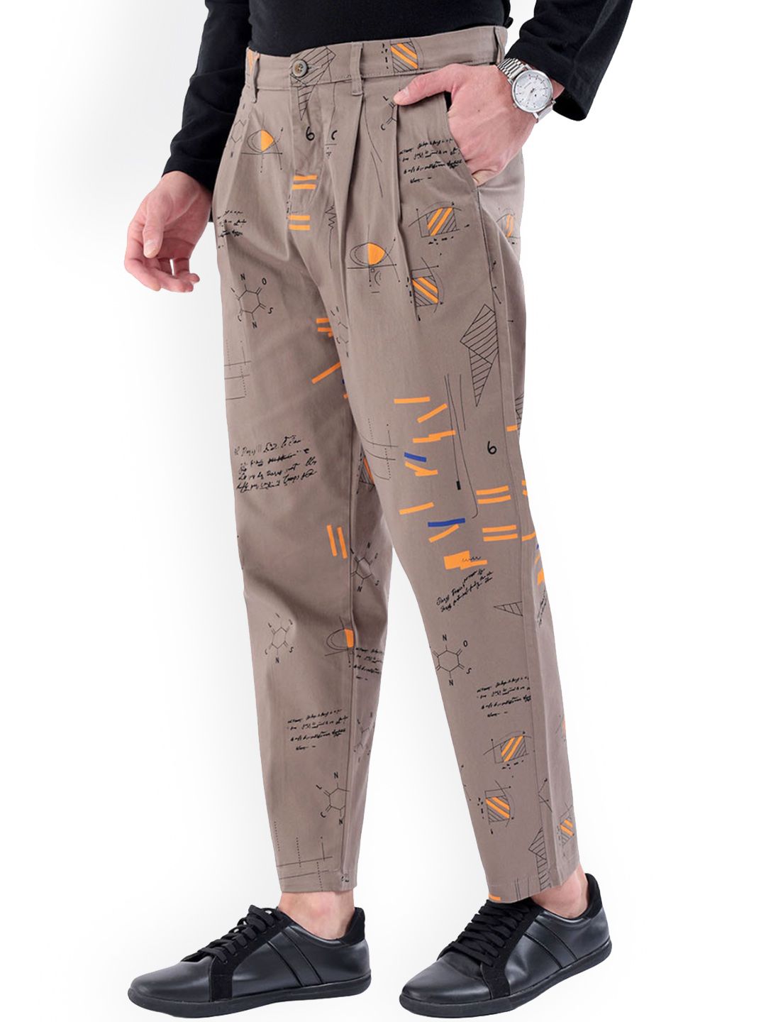 The Indian Garage Co Abstract Printed Cotton Loose Fit Trouser