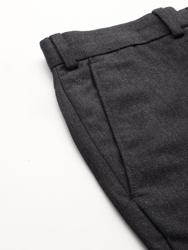 Park Avenue Men Striped Formal Trousers