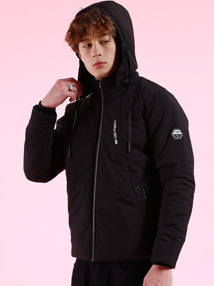 The Indian Garage Co Men Colourblock Hooded Puffer Jacket